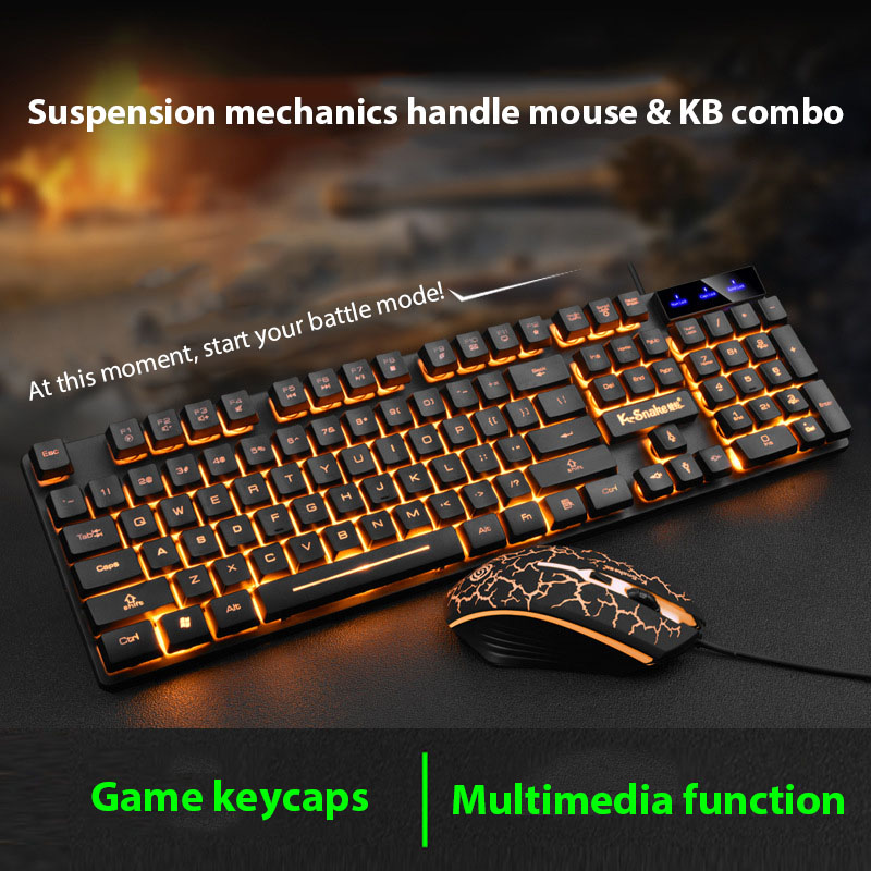 Gaming Keyboard Mouse And Headset Combo - Набор клавиатуры и мыши KM320, водонепроницаемая