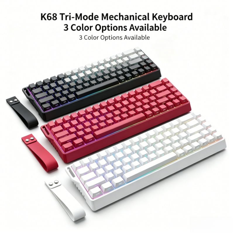 Gaming Keyboard Blue Switches - Беспроводная механическая клавиатура K68 с RGB-подсветкой,