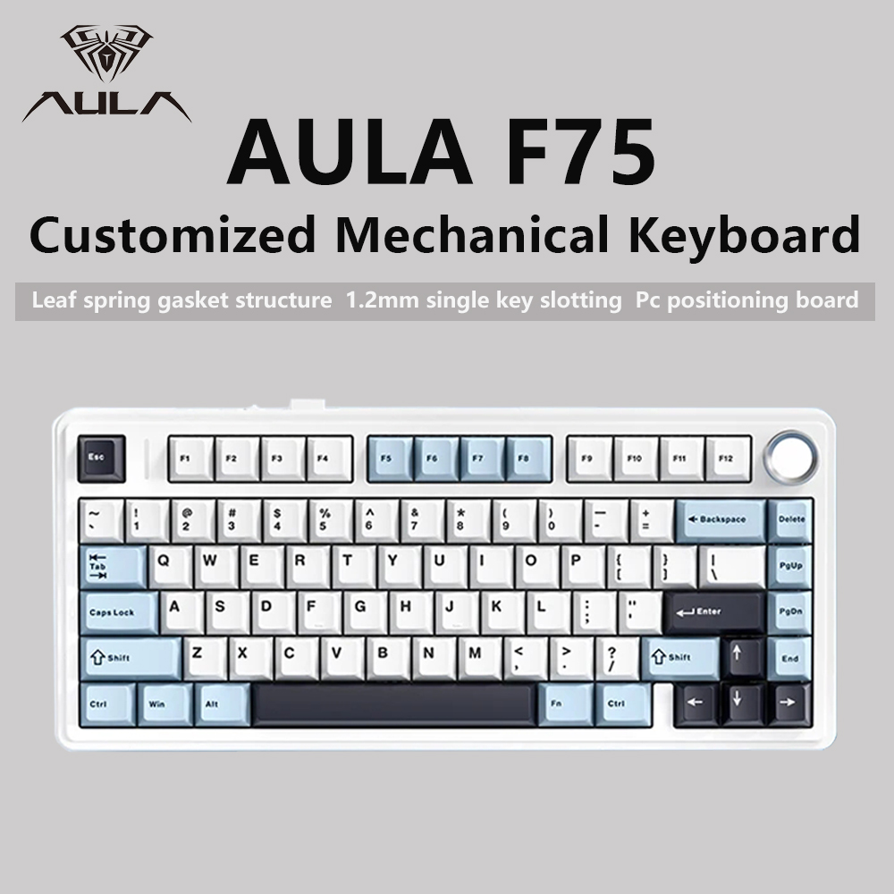 Gaming Keyboard Blue Switches - AULA F75 2,4G Беспроводная/Bluetooth/проводная игровая механическая