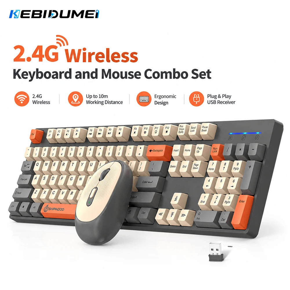 Gaming Keyboard Mouse And Headset Combo - Беспроводной комплект KEBIDUMEI 2.4G: клавиатура и