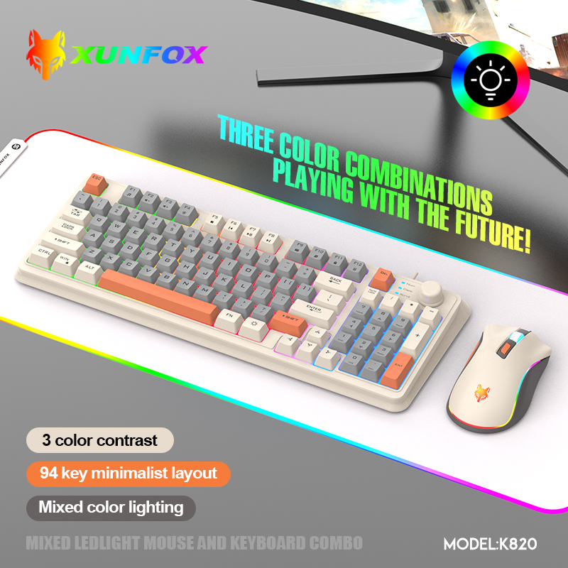 Gaming Keyboard Mouse And Headset Combo - K820 USB проводная игровая клавиатура и