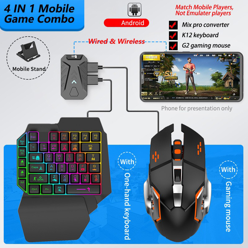 Gaming Keyboard And Mouse Converter For Mobile - Конвертер мобильных игр, комплект игровой клавиатуры