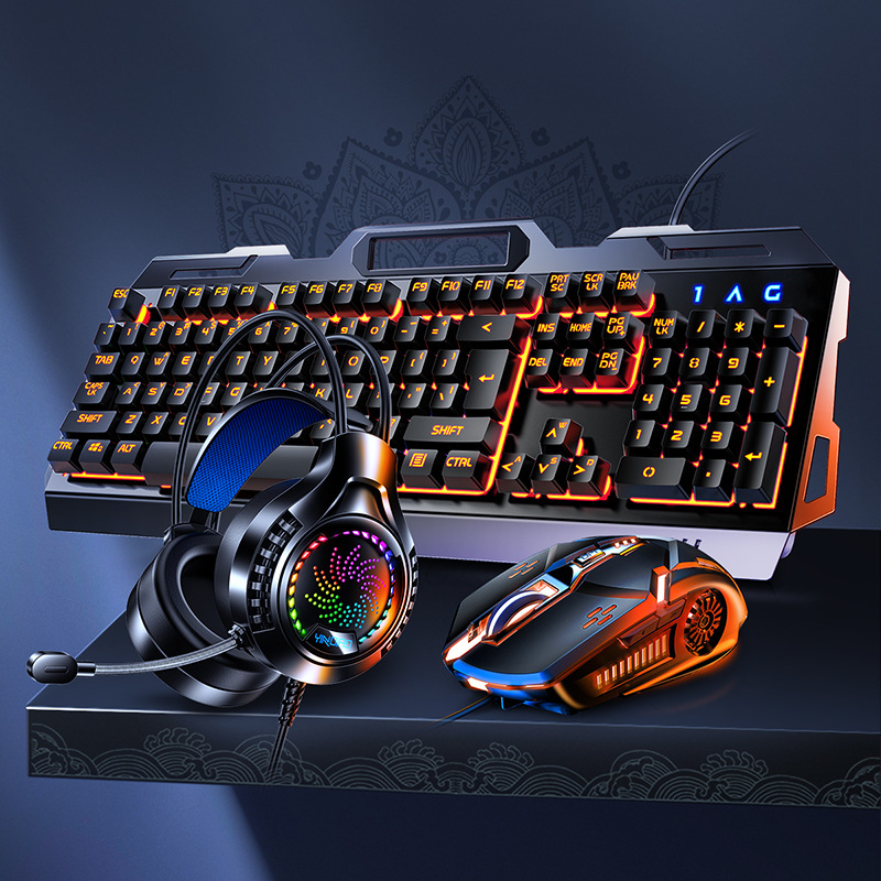 Gaming Keyboard Mouse And Headset Combo - Игровой механический контроллер V2g5, металлическая клавиатура,