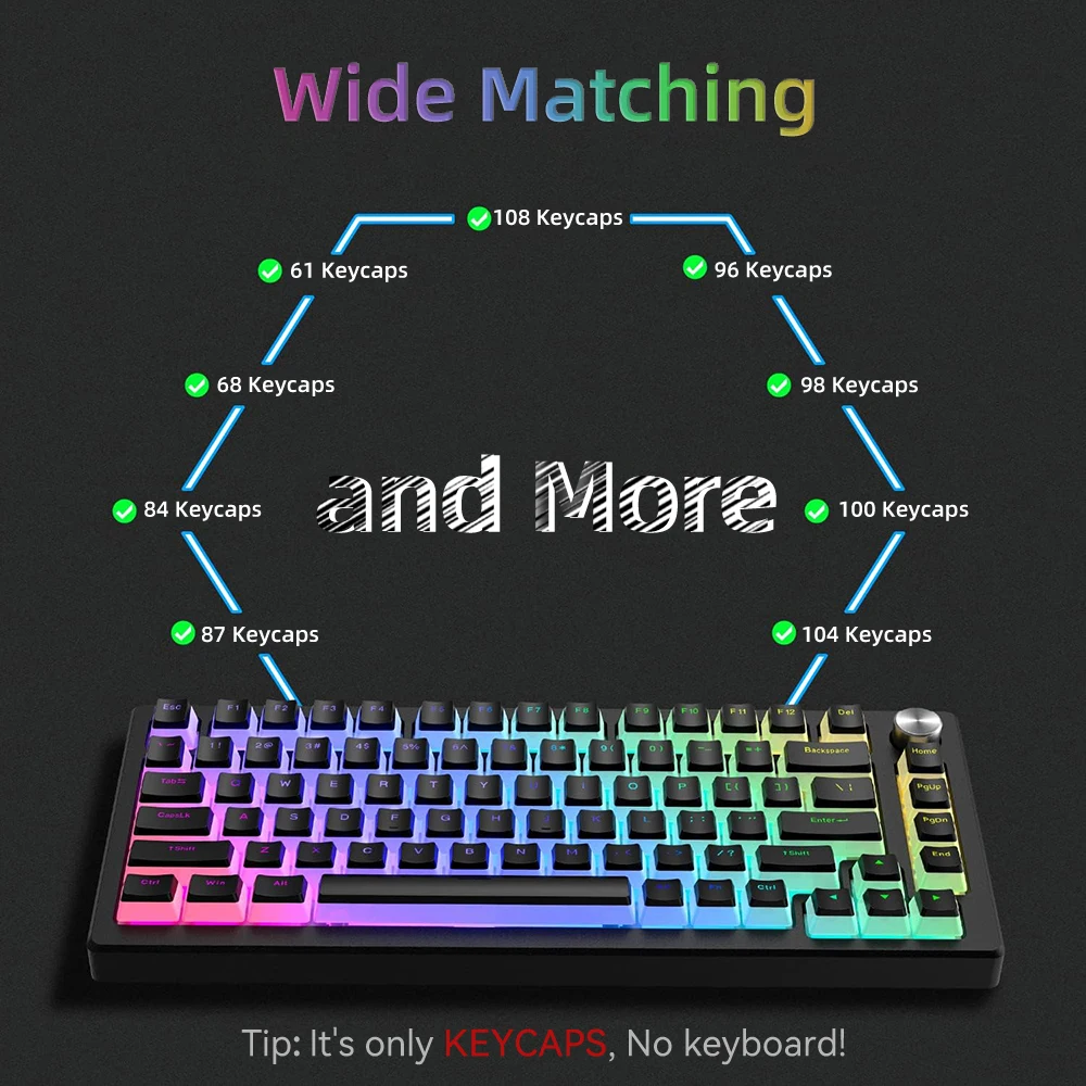 Новые колпачки для клавиш PBT  – обзор и цена Gaming Keyboard Blue Switches