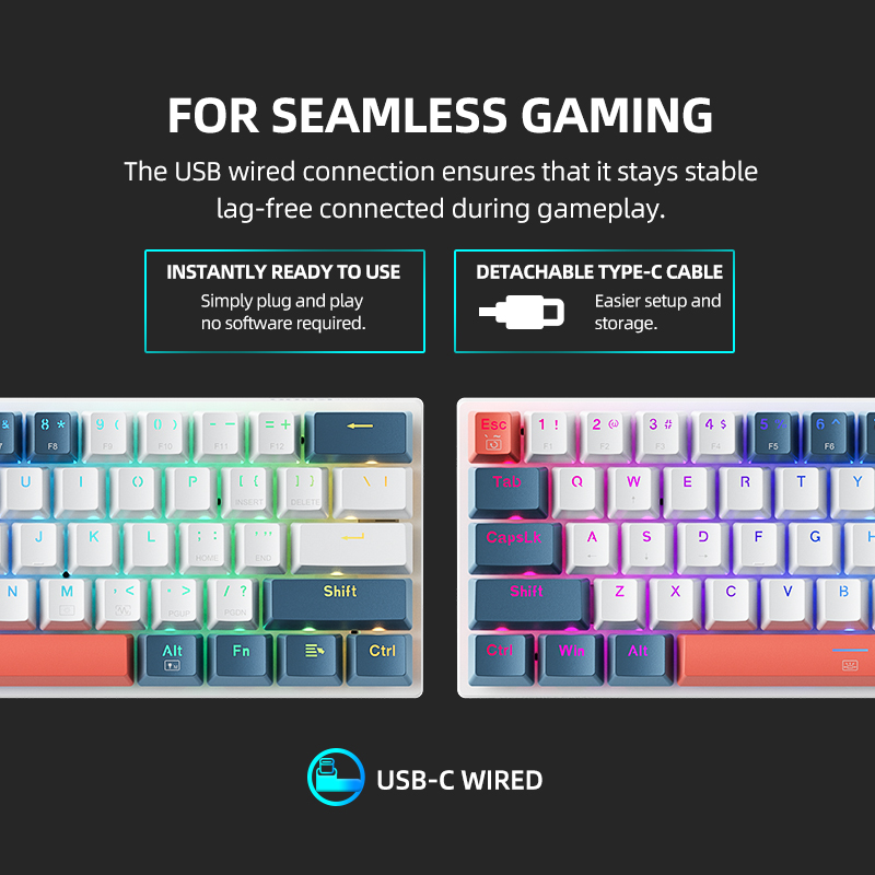 K500-B61 Мини-механическая кла – обзор и цена Gaming Keyboard Blue Switches