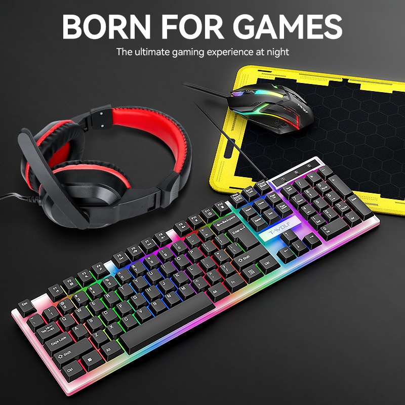 Игровой набор T-Wolf Tf240 4 в – обзор и цена Gaming Keyboard Mouse And Headset Combo