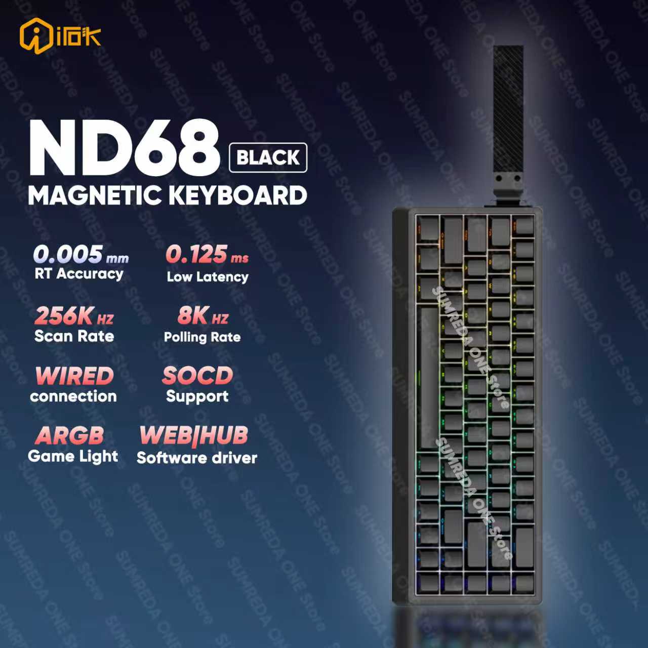 IROK ND68 ND68Pro Магнитный пе – обзор и цена Gaming Keyboard Hall Effect Switches